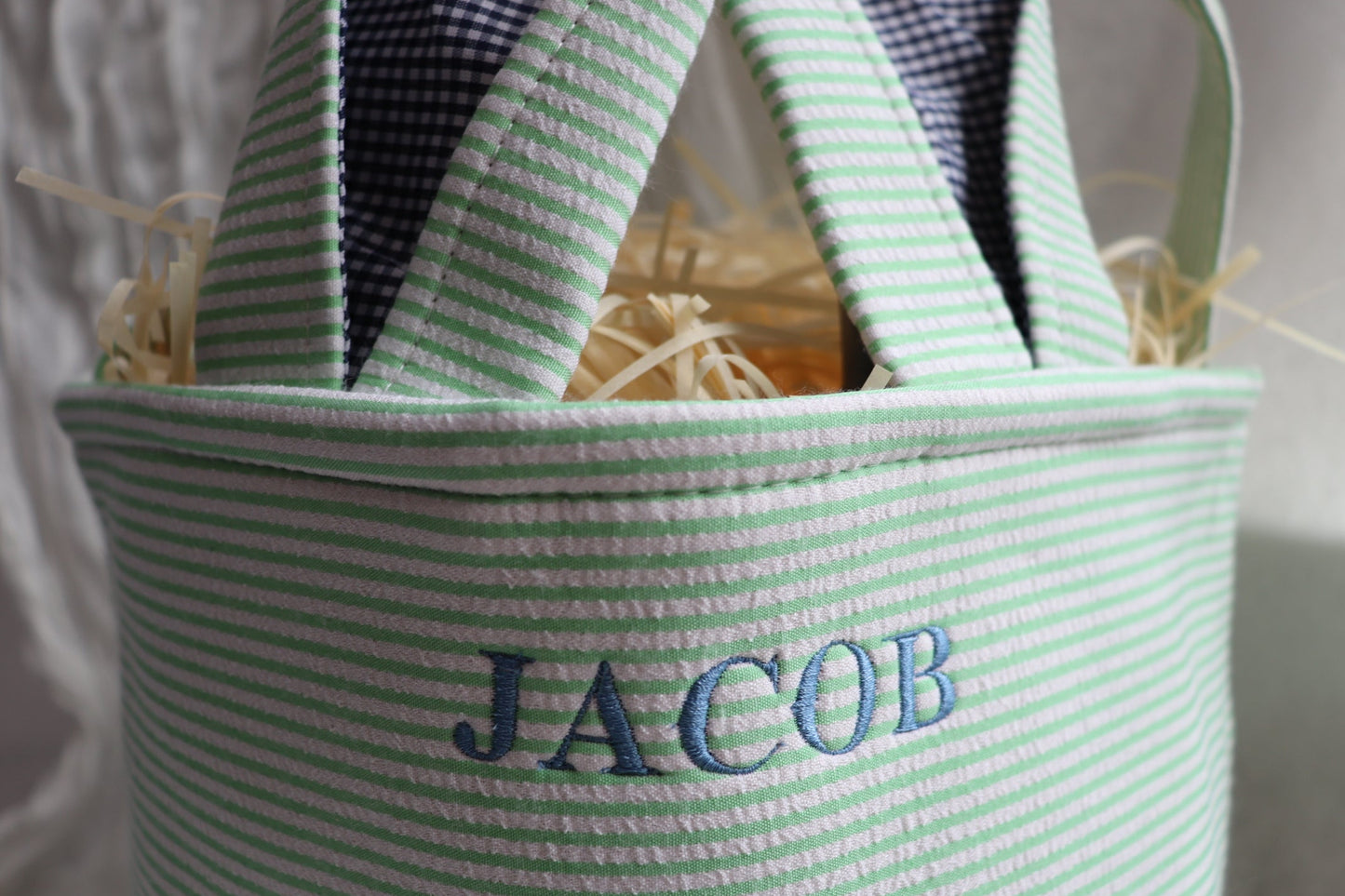 Personalized Embroidered Easter Basket