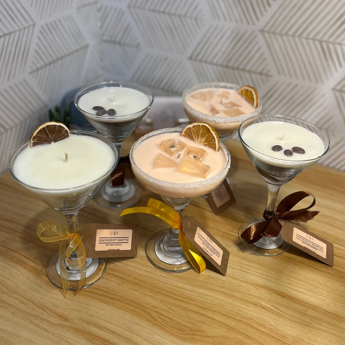 Lemon Drop Martini Decorative Cocktail Candle