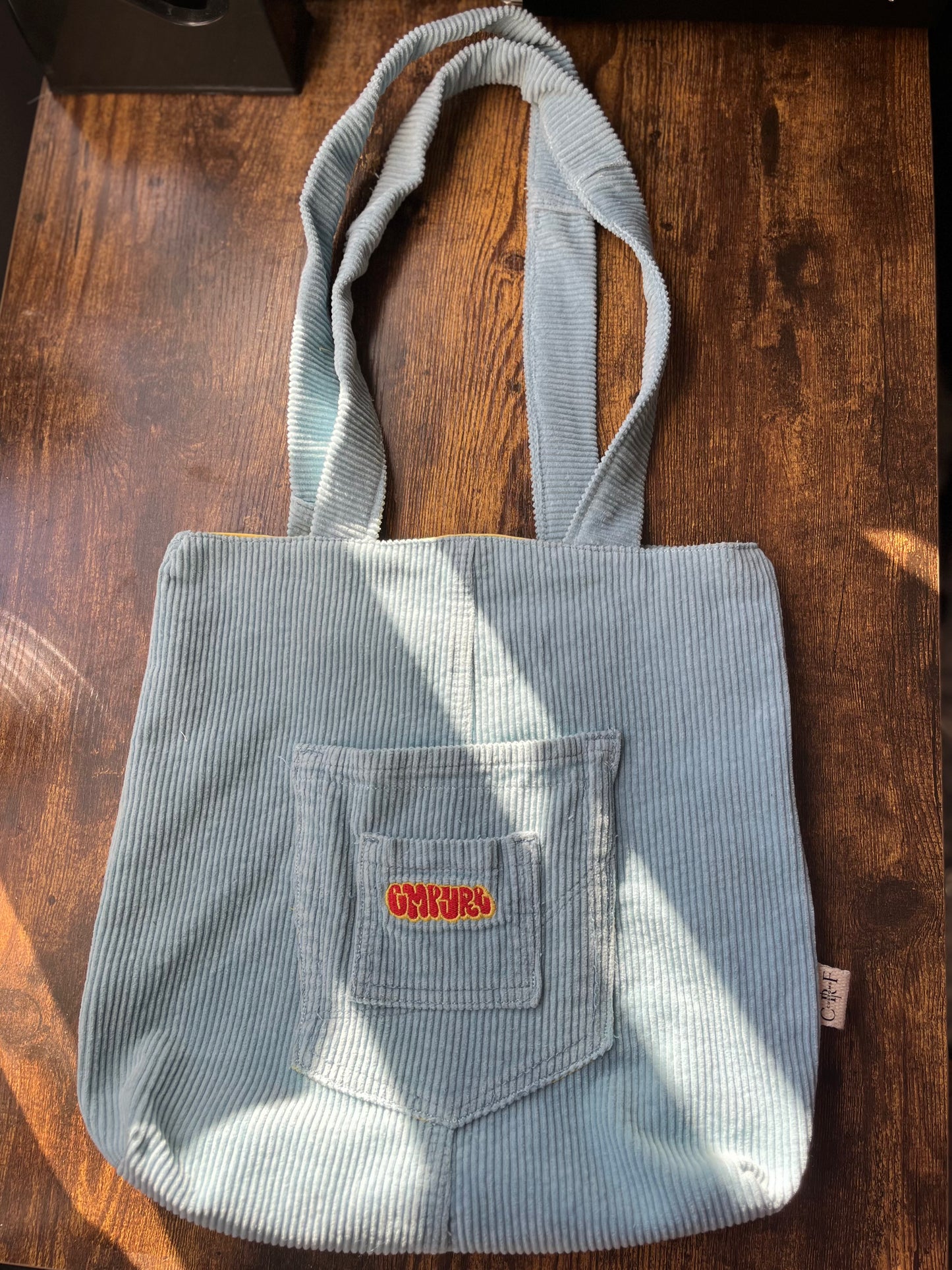 Empire Thrifted Corduroy Pants Sewn Reworked Tote Bag