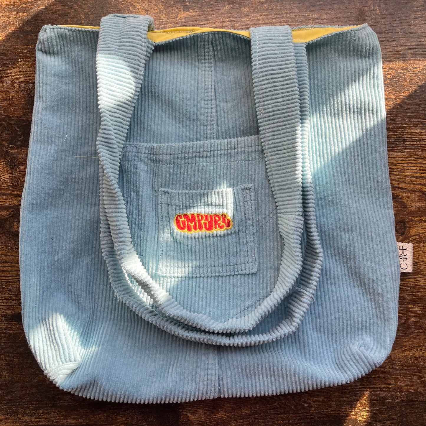 Empire Thrifted Corduroy Pants Sewn Reworked Tote Bag