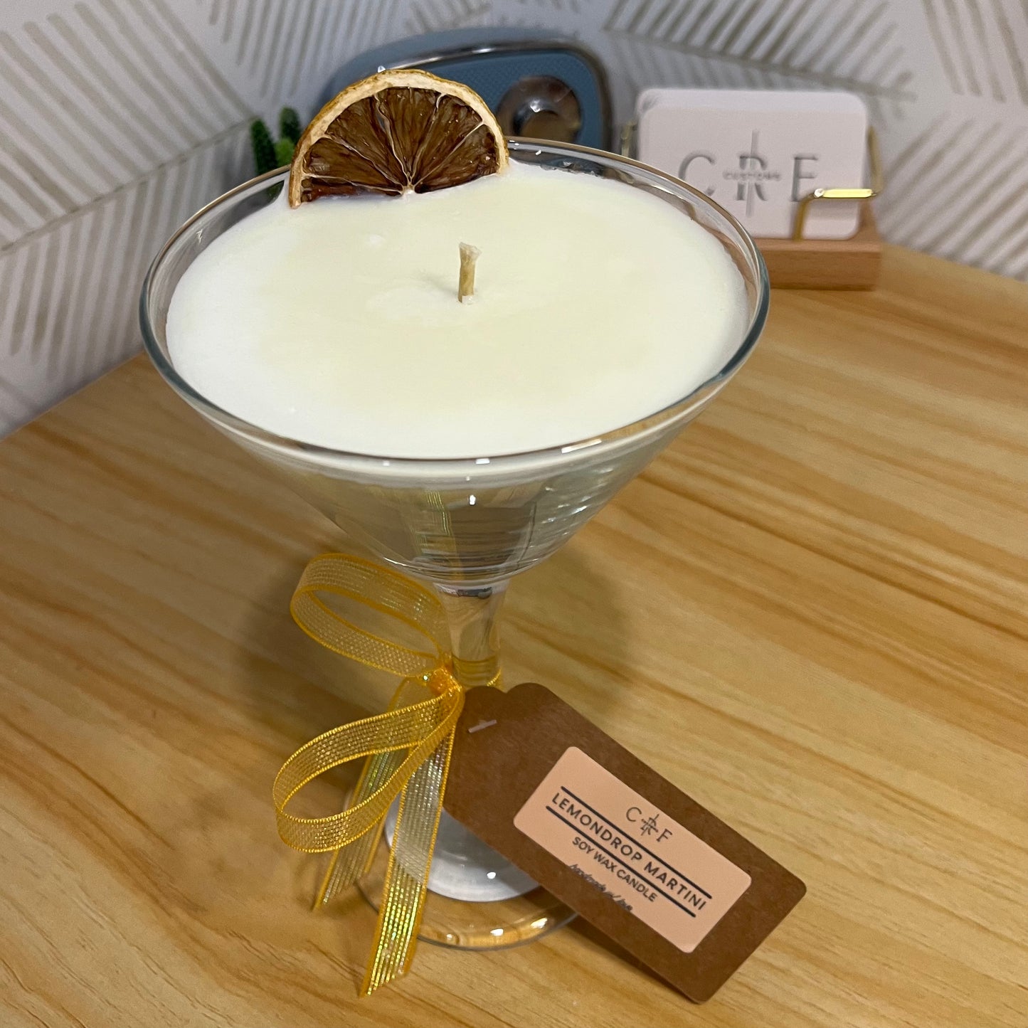 Lemon Drop Martini Decorative Cocktail Candle