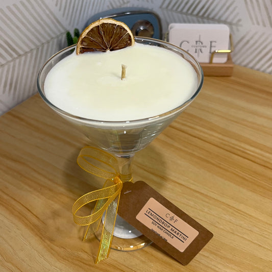 Lemon Drop Martini Decorative Cocktail Candle