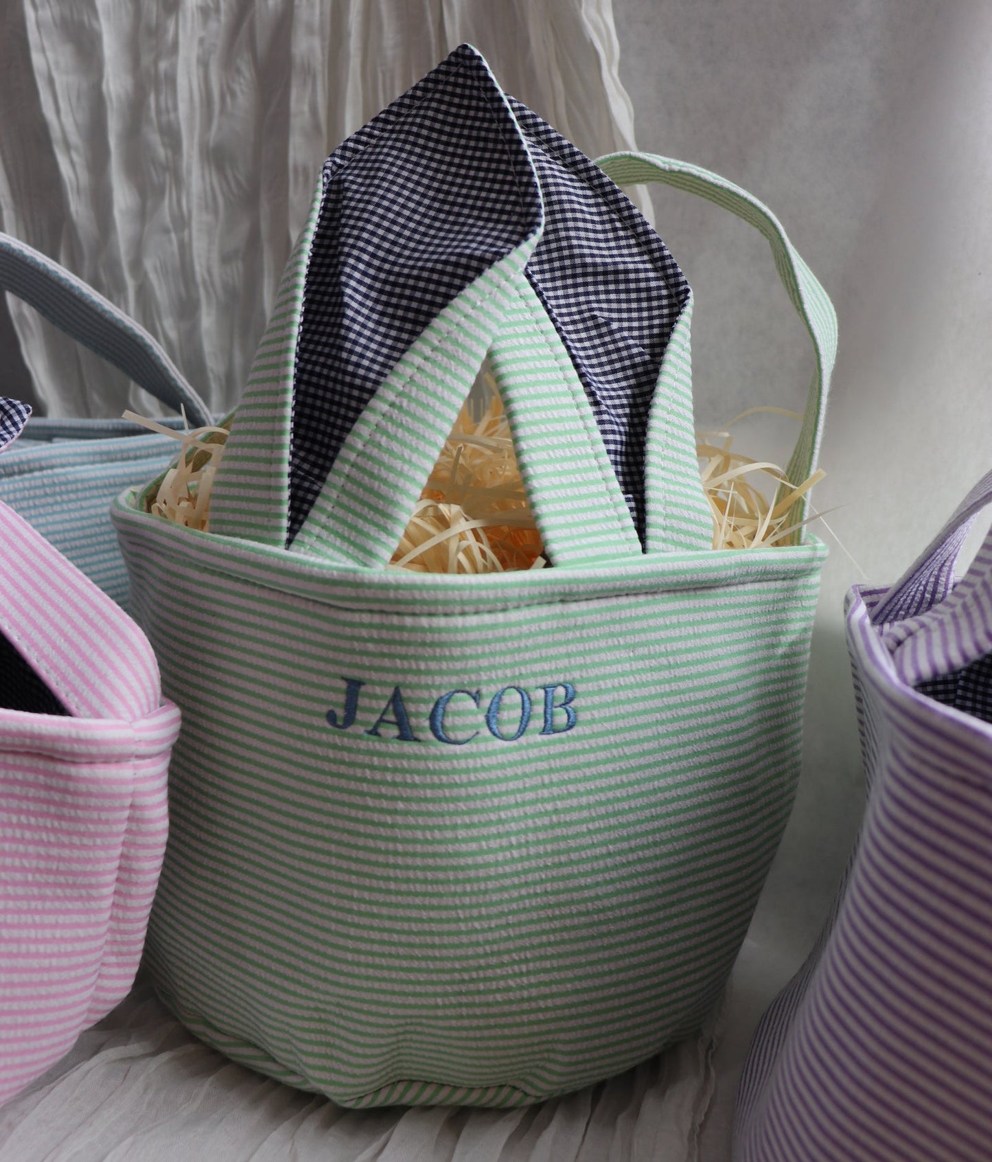 Personalized Embroidered Easter Basket