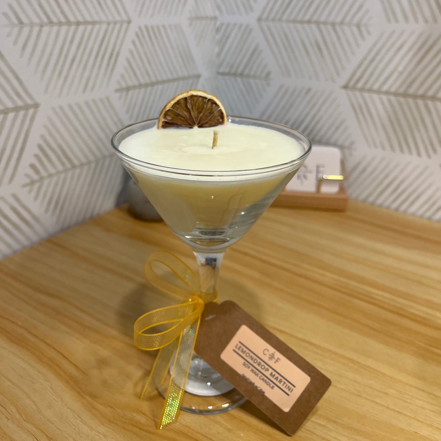 Lemon Drop Martini Decorative Cocktail Candle